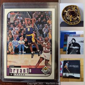 MaxSold Auction: This online auction features Pro Sports all star Trading Cards including Kobe, Michael Jordan, Lebron, Brady, Gronk and many more, Classic Rock and Pop Vinyl LP's including sets of Joni Mitchell, the Who, and Springsteen, Rare Comedy albums, Disney albums, Comic Book Heroes Trading cards, and more!