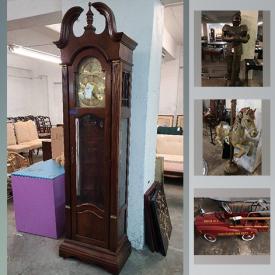 MaxSold Auction: This online auction features stoneware pottery, grand piano, furniture such as Duncan Phyfe tables and chairs, European antique nightstands, armoires, and French provincial sofa, wall art, cabinets, wooden doors, lamps, home decor and much more!