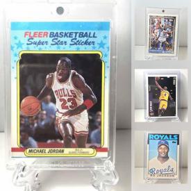 MaxSold Auction: This online auction features sports cards such as Kobe Rookie, Micheal Jordan, Bo Jackson Rookie, Deion Sanders Rookie, Barry Bonds Rookie, Lebron James, Brett Hull Rookie and much more!