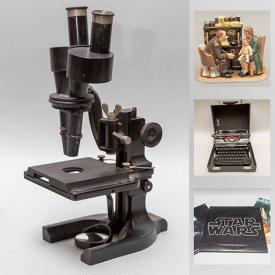 MaxSold Auction: This online auction features vintage Optical Microscopes, vintage Medical Equipment, Norman Rockwell figurines, vintage metal toys, MCM serving trays, art glass, vintage board games, Chinese Wall art and much more!