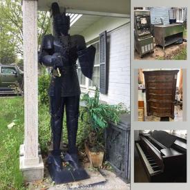 MaxSold Auction: This online auction features dining room set, side tables, Chinaware, Mikasa, glassware, musical instruments, wall art, pottery, furniture, Deli appliances and much more.