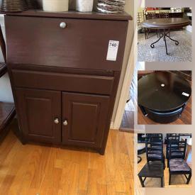 MaxSold Auction: This online auction features 42” Panasonic TV, NIB photo printers, furniture such as bed frame with adjustable mattress, desk chairs, IKEA dining table and chairs, Ethan Allen armchairs, and wood cabinets, home decor, planters, wall art, exercise equipment, lamps, shelving and much more!