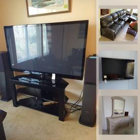 MaxSold Auction: This online auction features bedframes, TVs, patio furniture, tables, art and mirror, lamps, dining room table, chairs, leather sofa, media stand and much more!