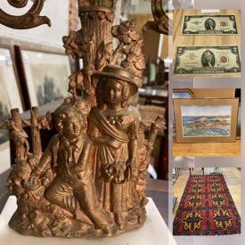 MaxSold Auction: This online auction features Oil paintings, prints, Pastels on Canvas, antique wood carvings, Vera Bradley, ceramics, fine china, furniture, mirrors, art glass, Nautical and much more.