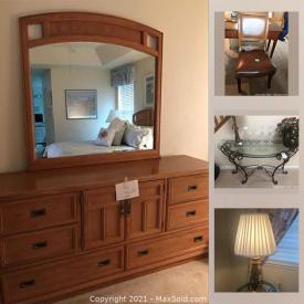 MaxSold Auction: This online auction features Stanley furniture bedroom set, Living room and office furniture, floral decor and more