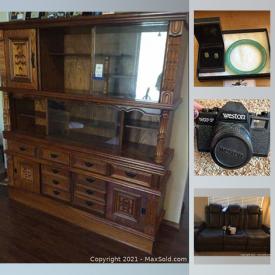 MaxSold Auction: This online auction features lamps, furniture, rugs, leather sofa, clothing, cellphones, cameras, 10k jewelry, Jade jewelry, air conditioners, Holiday decorations and much more.