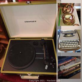 MaxSold Auction: This online auction features antique desk, electric fireplace, vintage toys, train set, Xylophone, DVD sets, CDs, Vinyl LPs, Board games, antique books, mid-century art glass, bar cart, jewelry, watches, typewriter, treadmill, TVs, dollhouse and more!!