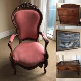 MaxSold Auction: This online auction features Sterling, Occasional tables, Side Chairs, Headboards, Oil on Canvas, Antique Chest, Medical Supplies, Jewelry, Electronics, Kitchenware and much more.