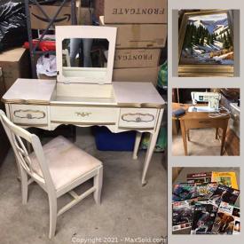 MaxSold Auction: This online auction features Fred Miller original paintings, vintage lithographs, patio furniture, art books, art studio supplies, fishing gear and much more!