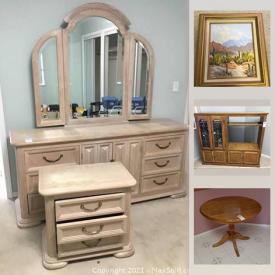 MaxSold Auction: This online auction features kitchen appliances, vacuums, furniture, lamps, costume jewelry, artwork, office supplies and much more.