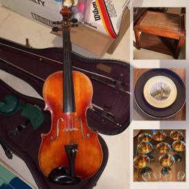 MaxSold Auction: This online auction features Decorative Plates, stereo components, exercise equipment, musical instruments, art supplies, toys, yard tools, fish tanks, area rugs, Mersman table and much more!