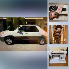 MaxSold Auction: This online auction features a 2003 Buick Rendezvous, TV, Hardback Novels, Vintage Books, Hawaiian Ukulele, Vintage Pool Cues, Toys, Guitars, KISS Memorabilia, Sewing Machine and much more!