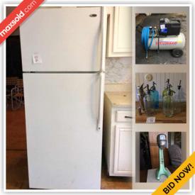 MaxSold Auction: This online auction features an outdoor heater, wool area rugs, vintage toilets, tools, wooden tables, air compressor, assortment of chairs, bureau, highboy dresser, wood and metal shelving, glassware, vintage ice cream dishes, vintage syrup dispensers and much more!