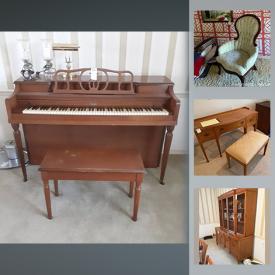 MaxSold Auction: This online auction features board games, vintage toys, collectible plates, sterling silver goblets, office supplies, framed wall art, TV, Noritake dishes, upright piano, small kitchen appliances, tools and much more!