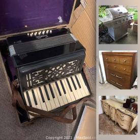 MaxSold Auction: This online auction features vintage furniture, BBQ, bicycles, vintage hubcaps, outdoor furniture, building materials, costume jewelry, statues, figures, Fine China and much more.