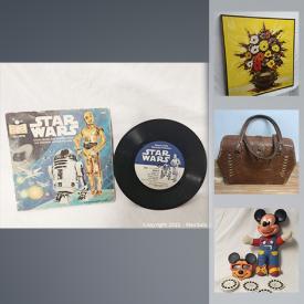 MaxSold Auction: This online auction features vintage Disney, costume jewelry, board games, branded keg taps, binoculars, vintage coke display, comics, pop! collectibles, MCM paintings, camping gear, vintage sports equipment, bikes, hand-carved mask and much more!