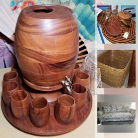 MaxSold Auction: This online auction features crystal glassware, china, jewelry, platters and bowls, buffet, tea carts, decor from the Philippines woven items, Acacia wood items, punch barrel set and much more!