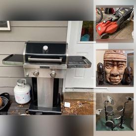 MaxSold Auction: This online auction features Wii system and games, electronics, wall art, instruments, statues, figures, records, board games, carvings, lawnmower, fitness equipment, ping pong table, furniture, firepit, BBQ and much more.