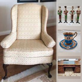 MaxSold Auction: This online auction features collectible English teapots, collectible teacups, crystal decanter, patio furniture, Teak desk, factice perfume bottles, art glass, vintage blue glassware, roll top desk and much more!