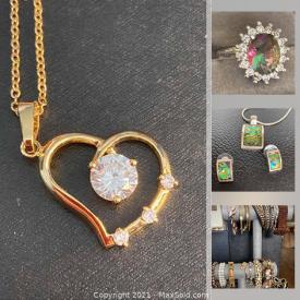 MaxSold Auction: This online auction features 925 jewelry such as pendants, rings, wedding set, and costume jewelry such as earrings, necklaces, bracelets, brooches and men's rings and much more!!=