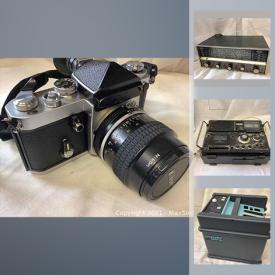 MaxSold Auction: This online auction features Professional Photography Equipment, Cameras, Lenses, Filters, Tripods, Lighting and Light stands, Power Packs for Flash sync, Gear, Vintage and Contemporary cameras and parts, Stereo equipment, Film cases, Projectors, Dry Bar, Sculptures, Pool Cues, Hand Tools and Hardware and much more!