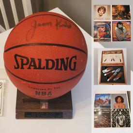 MaxSold Auction: This online auction features Katana, decorative cutless, paintball, fishing cutless, Jason Kidd signed basketball, vinyl records, train set, pottery, comics, sports cards, Fenton glass, Bunnykins and much more!