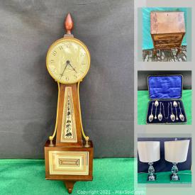 MaxSold Auction: This online auction features jewelry, legos, DVDs and BluRays, Seth Thomas clock, English sterling, silver coins, Bose headphones, stamp collections, Simpsons' Toys, Artisan craved wood home goods, First Nation and Inuit Beaded jewelry and carvings and much more!