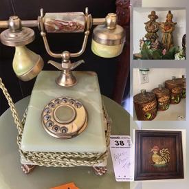 MaxSold Auction: This online auction features Outdoor Fountains, Outdoor Decorations, Gardening, Furniture, Antique Furniture, Framed Art, Vintage Lamps, Vintage Phone, Wall Mirrors, Kitchen Items, Vintage Console Stereo's and much more.