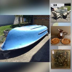 MaxSold Auction: This online auction features patio furniture, yard & garden grooming tools and supplies, bedroom furniture, boat, sporting goods, camping gears, workshop hand and power tools, hardware, copper decor, computer equipment and components, women's shoes and much more!