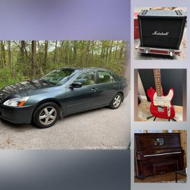 MaxSold Auction: This online auction features a 2004 Honda Accord, Vintage Fender Telecaster Guitar, Fender Amplifier, Greg Lake's Marshall Amplifier, Speakers, Furniture, Wood Sculptures, Television, Heintzman Piano and much more