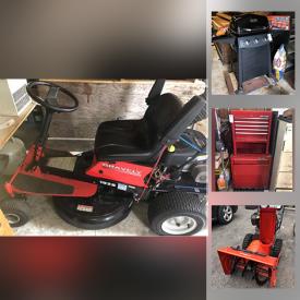 MaxSold Auction: This online auction features a ride on lawnmower, snow blowers, grill, outdoor tools, ladders, tools, workbench and much more!