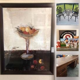 MaxSold Auction: This online auction features framed prints, metal wall art, glassware, wooden desks, bar stools, Sherwood receiver and much more!