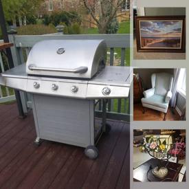 MaxSold Auction: This online auction features BBQ, Medical equipment, furniture, Holiday items, mirrors, statues, garden statues, musical instruments, fitness equipment, dog supplies, wine fridge, Wall Art, electronics, small kitchen appliances, kitchenware and much more.