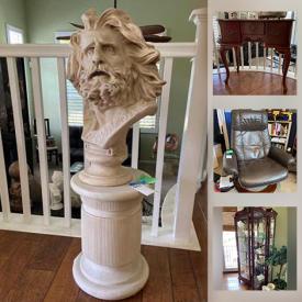 MaxSold Auction: This online auction features Brass Statues, Icon Pillar, Portable Refrigerator, Zeus Bust Replica, Greek Inspired Urns, Leather Furniture and much more!