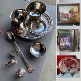 MaxSold Auction: This online auction features vintage slag glass, soapstone carving, vintage collectibles, antique nippon, collectible teacups, stamps, antique milk glass costume jewelry, camping gear and much more!