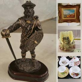 MaxSold Auction: This online auction features Fine China Teacups & Saucers, Mid-Century Italian Ceramics and Figurines, Novelty Barware, Norman Rockwell Steins, and Nostalgia, Clown figurines, Artisan ceramics & pottery, Antique mirror and Vintage furniture and much more!