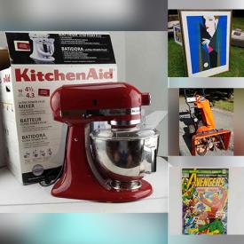 MaxSold Auction: This online auction features Snow Thrower, Stackable Washer & Dryer, Comics, Small Kitchen Appliances, Toys, Art Pottery, Lawnmower, Guitar, Yard Tools, Collectible Spoons, Razzia Poster Prints, DVDs, Men's Clothing, Patio Furniture, Action Figures and much more!