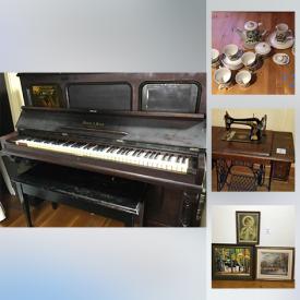 MaxSold Auction: This online auction features Harvest table, barware, pottery, small kitchen appliances, musical instruments, vintage Figgio flint, vintage upright piano and much more!