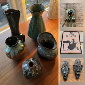 MaxSold Auction: This online auction features MCM and Artisan Pottery including Nick DeVries, Patio furniture, 1970s Toronto Street Lamp, Weighted vest, Pool cue, Jewelry including designer Rafael, Wooden decor, Signed J L Begay Sand Art, Needlepoint, Vintage flags, Electronics and much more!