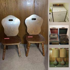 MaxSold Auction: This online auction features vintage furniture, Nikon, singer sewing machine, Fine china, watches, jewelry, vintage games, office supplies and much more.