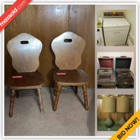 MaxSold Auction: This online auction features vintage furniture, Nikon, singer sewing machine, Fine china, watches, jewelry, vintage games, office supplies and much more.