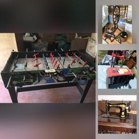 MaxSold Auction: This online auction features antique spinning wheel, golf clubs, puzzles, snow blower, lawn tools, camping gear, foosball, small kitchen appliances, toys, costume jewelry and much more!