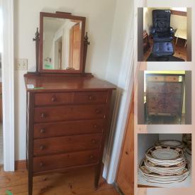 MaxSold Auction: This online auction features antique furniture, wall tapestry, area rugs, pet supplies, blue & white dishes, small kitchen appliances, wood secretary desk, hand tools, garden chairs and much more!