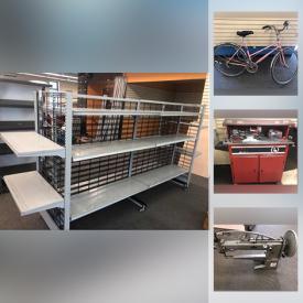 MaxSold Auction: This online auction features Display Racks, Display Tree, Accessory Display Racks, Display grid, Metal Shelving, Hanging, Shelving Standards, Display Hooks, Bikes, Printer, Computer Gear, Sporting Equipment, Hockey Skates, Skate Sharpener and much more!