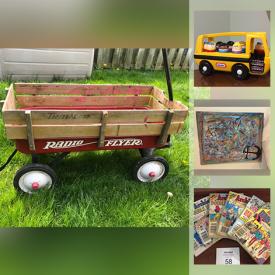 MaxSold Auction: This online auction features new in-box items such as gift sets, window AC, Bento boxes, shoes, hand tools, perfume, scrapbooking supplies, and toys, Sculpture, Comics, teapots, legos, collectible teacups, Campbell's kid collectibles, vintage books and much more!