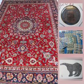 MaxSold Auction: This online auction features Canadian, U.S., Ancient, Gold Ingot, stamps, vintage postcards, vintage wool rugs, Inuit carvings, original artwork and much more!