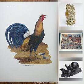 MaxSold Auction: This online art collection downsizing auction features signed original art & numbered prints, framed & unframed, Inuit soapstone carvings and much more!