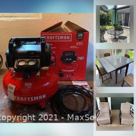 MaxSold Auction: This online auction features vintage items including child’s rolltop desk and chair, desk, rocking horse, dollhouse and accessories. Pottery Barn rug, dinnerware, Mitchell Gold leather recliner and sofa, Crate and Barrel rug. Goebel Hummel figurines, lamps, framed signed prints, Mexican blue dinnerware, vases, rag rugs. Outdoor patio furniture including wrought iron table and chairs, lounge chairs, resin chairs, sofa, garden hoses. Furniture including dining set, desks, sofa, armchairs, shelving, tables, beds, dressers, nightstands, sofabed. Electronics such as camera, drone, LG and Westinghouse TVs, dial telephone, Hp printer, Apple products, Tumi speakers, router. Collectibles such as Winnie the Pooh, baseball caps and balls, Lego. Appliances such as Siemens washing machine, GE dryer, power washer, air compressor. Small appliances including Nutribullet, kettle, mixer, espresso machine, dehumidifiers, Stanley heaters, turkey fryer, smoker, air conditioners and much more!