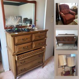 MaxSold Auction: This online auction features vintage mirrors, furniture, clothing, Fine china, original artwork, statues, lamps, sculptures, electronics, Dakota hood, trailer hitch, guitar, electronics and much more.