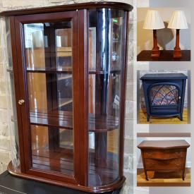 MaxSold Auction: This online auction features electric fireplace, antique furniture, brass bed, area rug, hand tools, Blue Willow China, stamps, coins and much more!